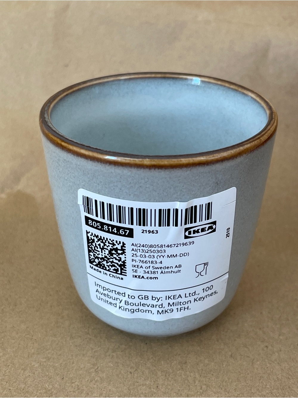 IKEA GLADELIG Espresso cup 3 oz, gray